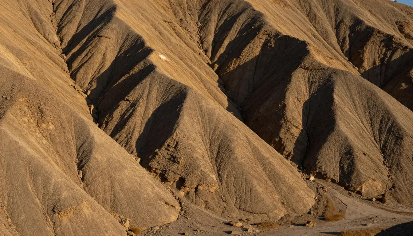 Corte estratigráfico de la formación Vaca Muerta bajo luz cálida